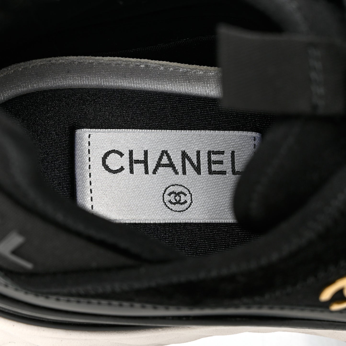 Velvet Calfskin Mixed Fibers CC Sneakers 37.5 Black