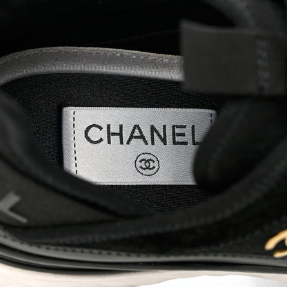 Chanel Velvet Calfskin Mixed Fibers CC Sneakers 37.5 Black 7 of 9