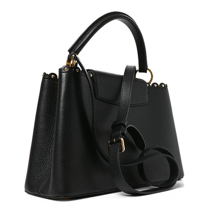 Louis Vuitton Taurillon Studded Capucines PM Black 3 of 9