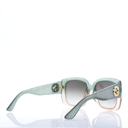 Gucci Acetate Glitter Optyl Square Sunglasses GG3837/F/S Green Pink 4 of 9