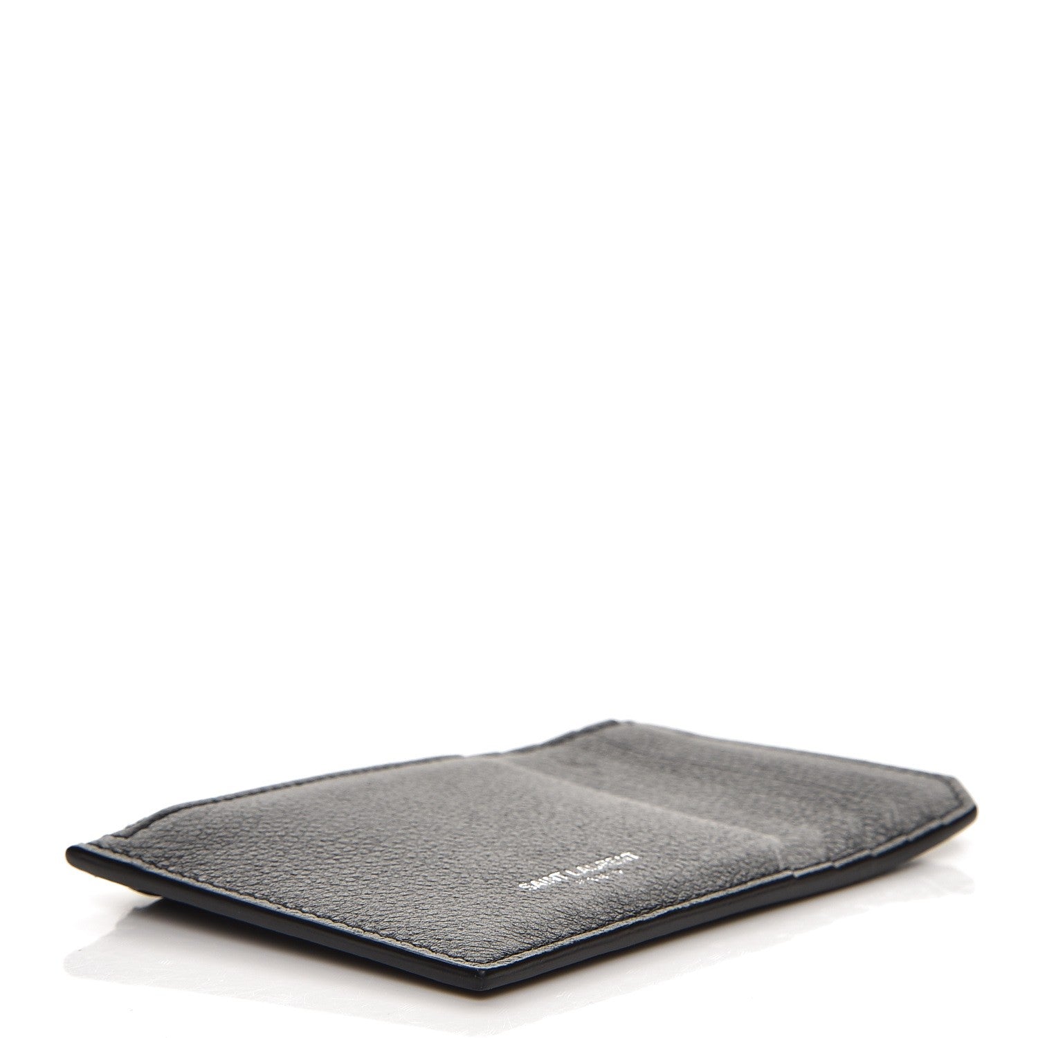 Saint Laurent Grained Calfskin 5 Fragments Zip Pouch Card Holder Black 4 of 8