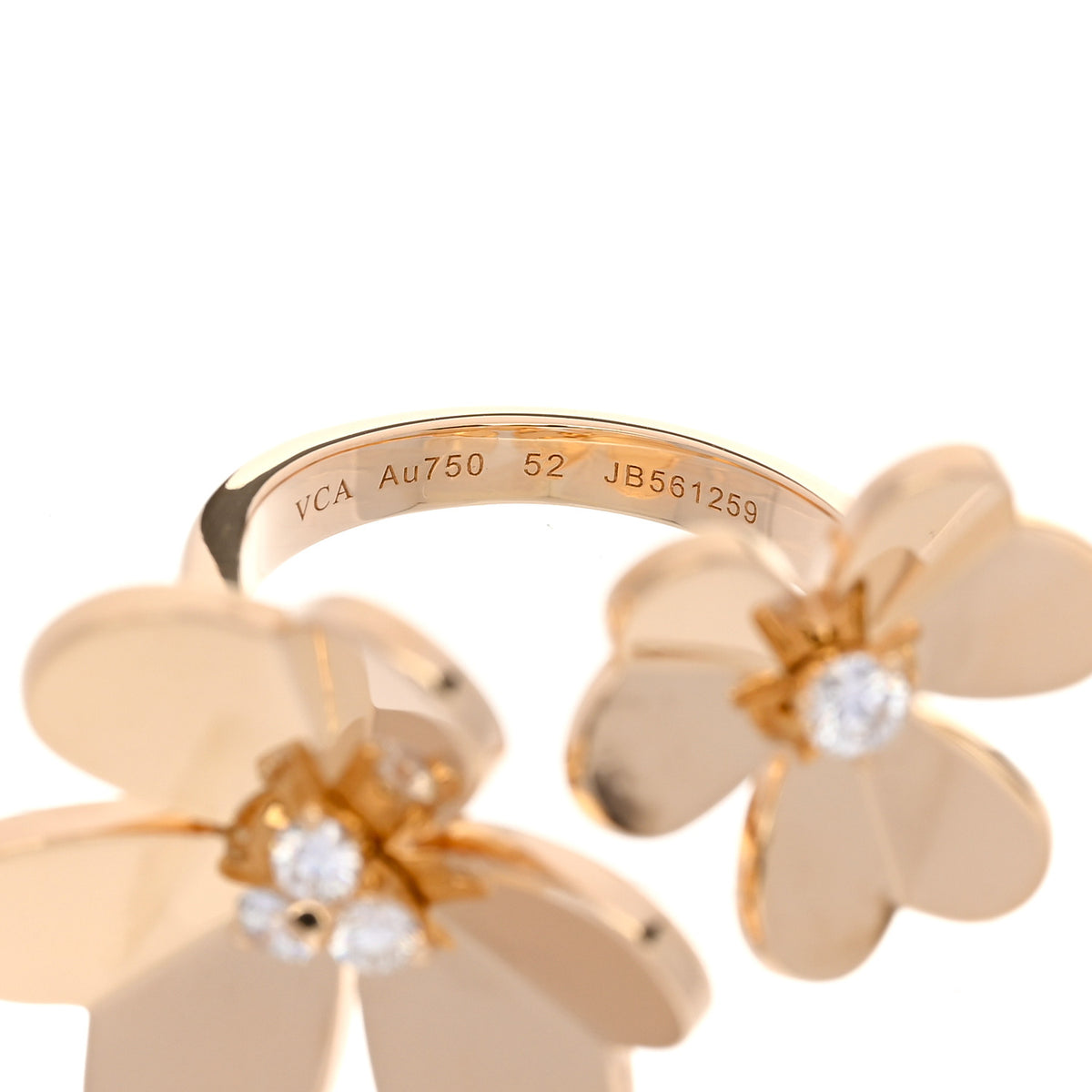 Van Cleef & Arpels 18K Yellow Gold Diamond Frivole Between The Finger Ring 52 6 5 of 6