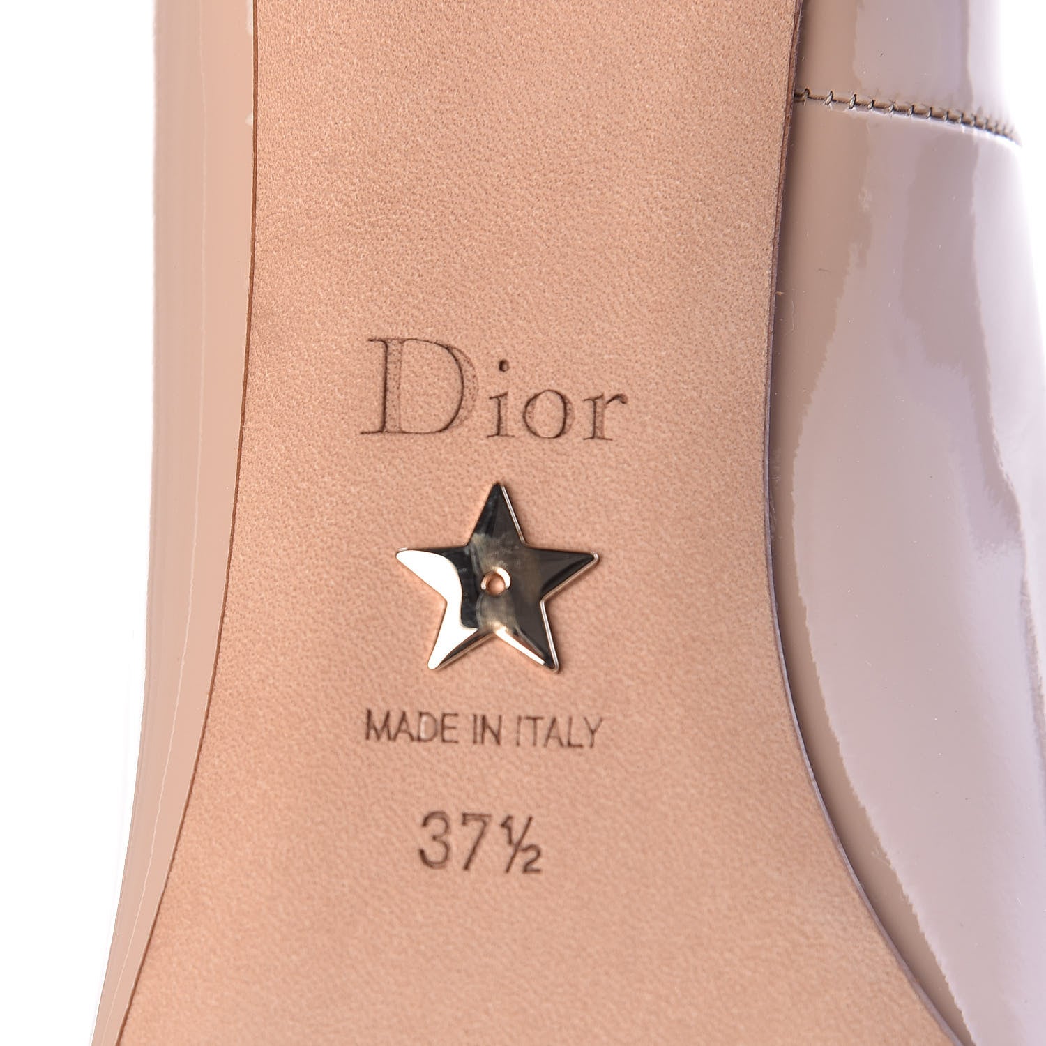 Christian Dior Patent Diormotion Flats 37.5 Nude 6 of 8