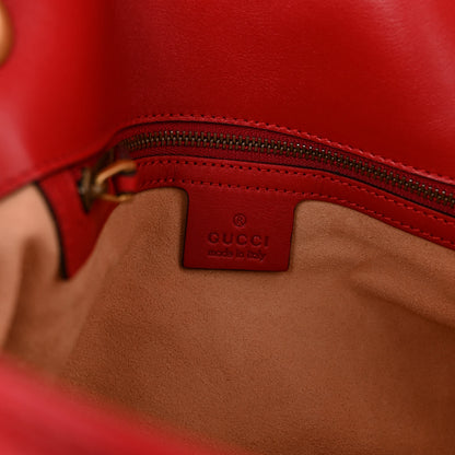 Gucci Calfskin Matelasse Medium GG Marmont Shoulder Bag Hibiscus Red 6 of 9