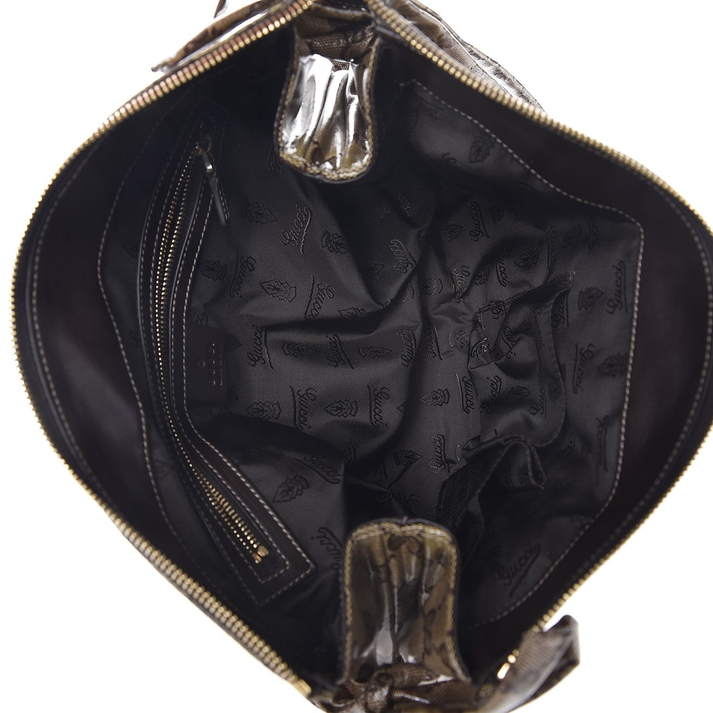 Crystal Monogram Large Hysteria Clutch Brown