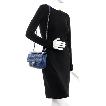 Chanel Iridescent Caviar Quilted Small Chic Flap Dark Blue 2 of 7