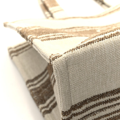 Celine Jacquard Striped Large Cabas Thais Tobacco Tan 8 of 11
