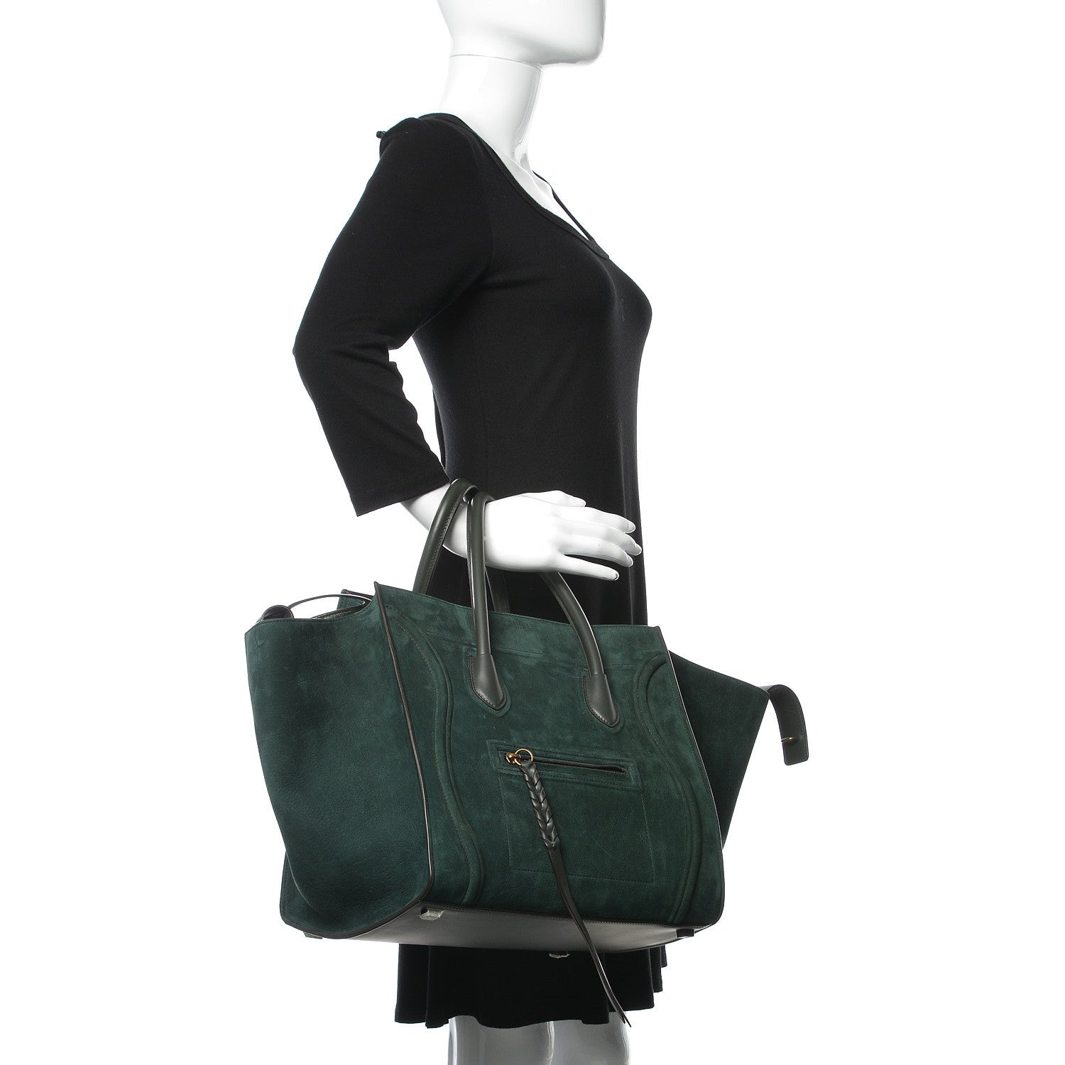 Celine Nubuck Medium Phantom Luggage Bottle Green 2 of 13