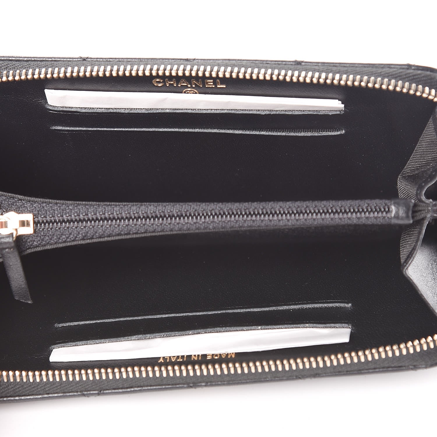 Chanel Lambskin Quilted Small Lucky Charms Zip Around Wallet Black 5 of 12