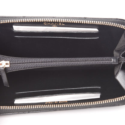 Chanel Lambskin Quilted Small Lucky Charms Zip Around Wallet Black 5 of 12
