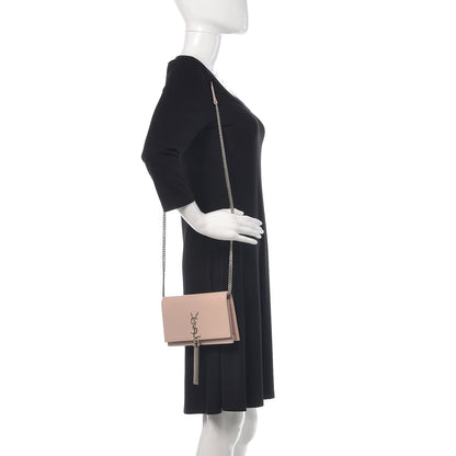 Saint Laurent Smooth Calfskin Classic Monogram Kate Tassel Chain Wallet Marble Pink 2 of 10