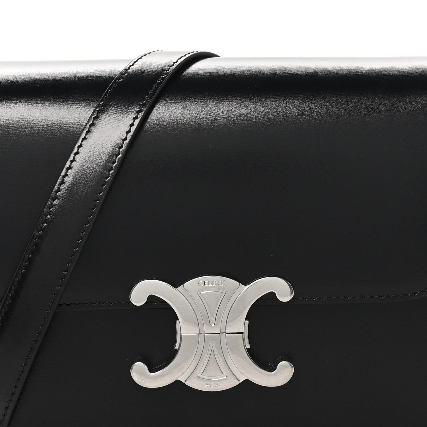 Celine Shiny Calfskin Teen Triomphe Black 7 of 9