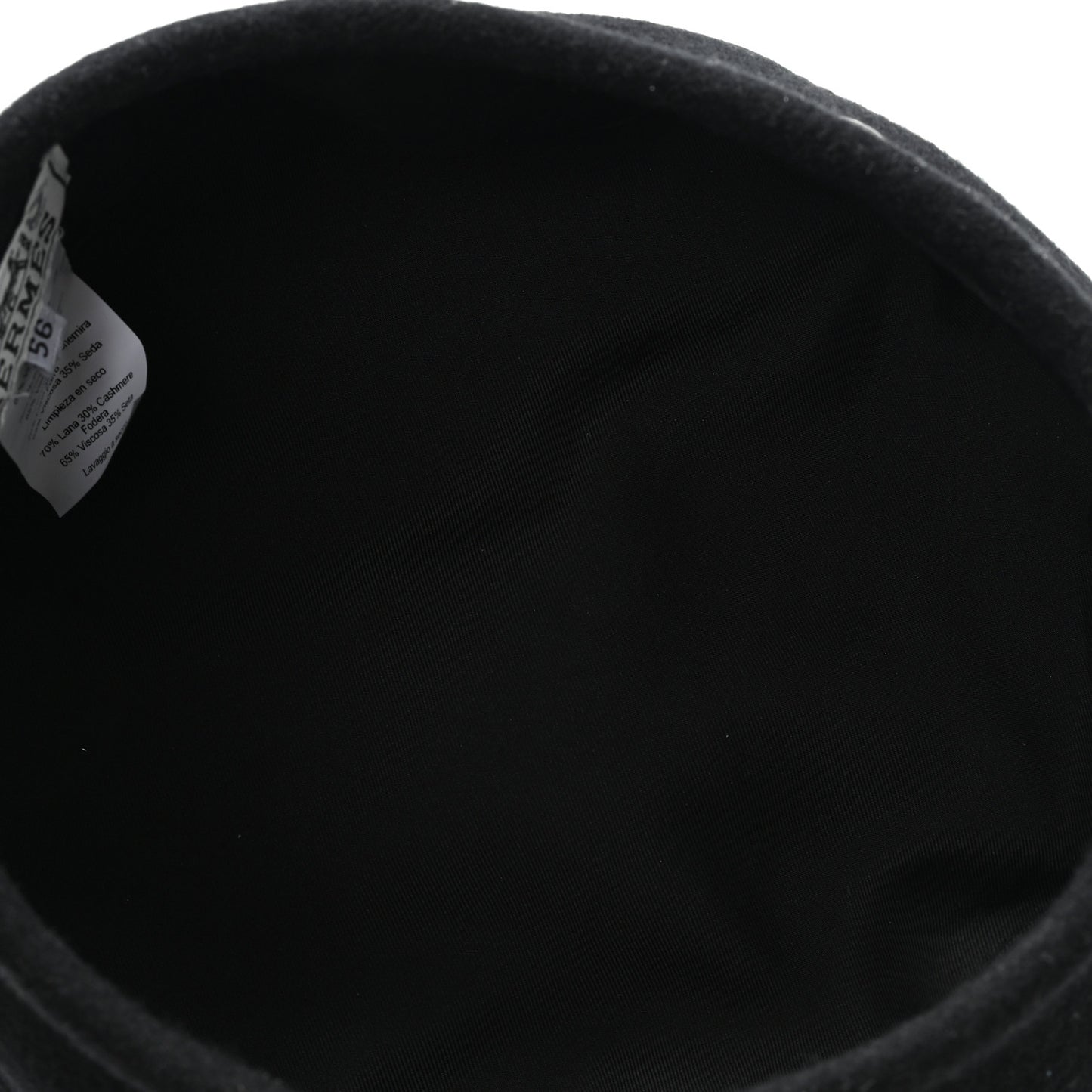 Wool Cashmere Saint Honore Drap Beret 56 Black