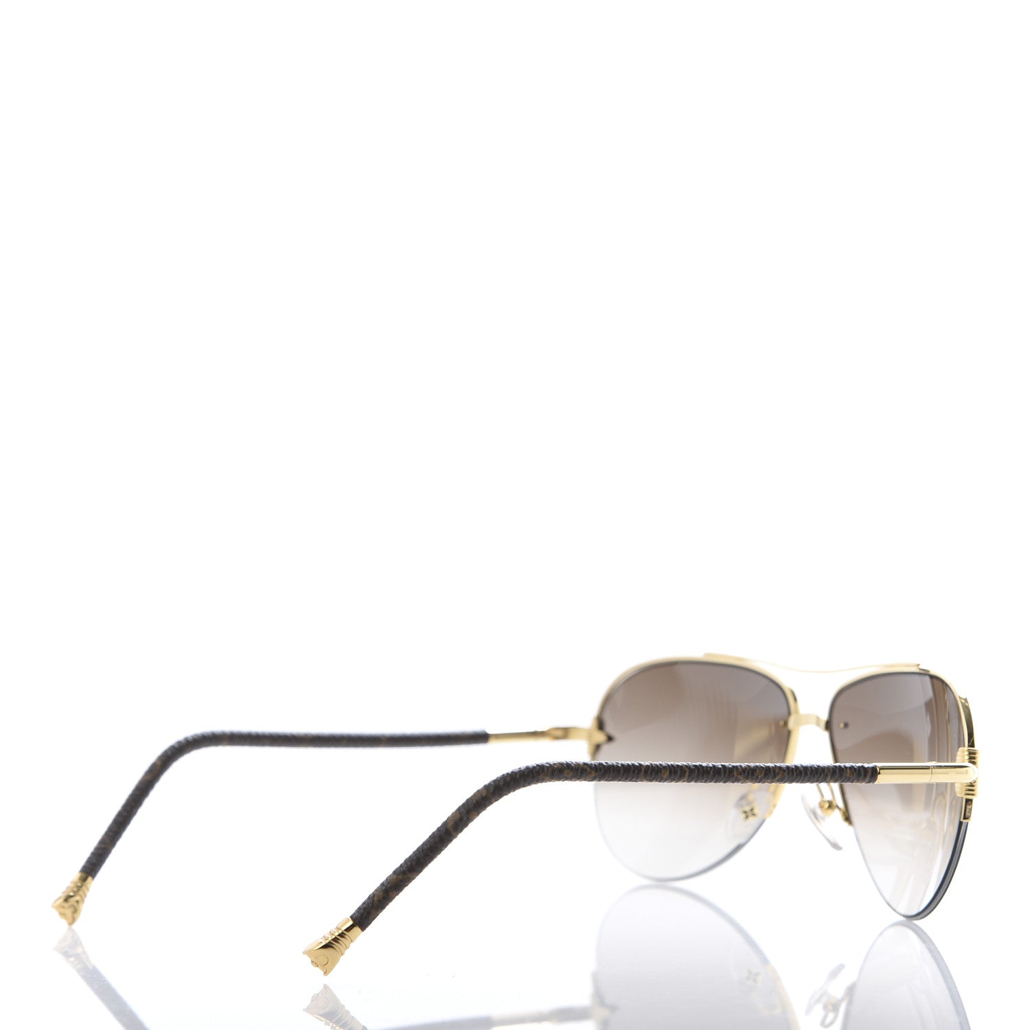 Louis Vuitton Monogram Petite Viola Pilote Aviator Sunglasses Z0571U Brown 4 of 8