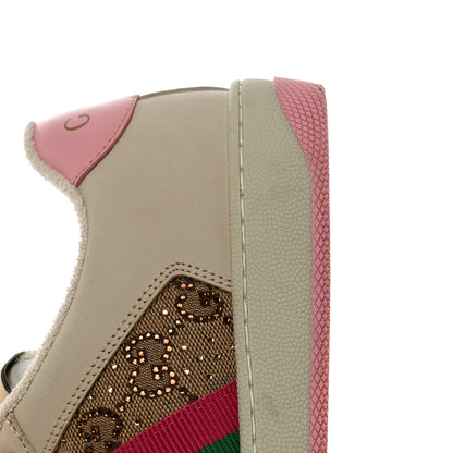 Gucci GG Monogram Nubuck Web Womens Screener Sneakers 37 New Sand Dusty Milk Pink 8 of 9