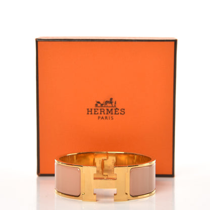 Hermes Enamel Wide Clic Clac H Bracelet PM Rose Poudre 5 of 5