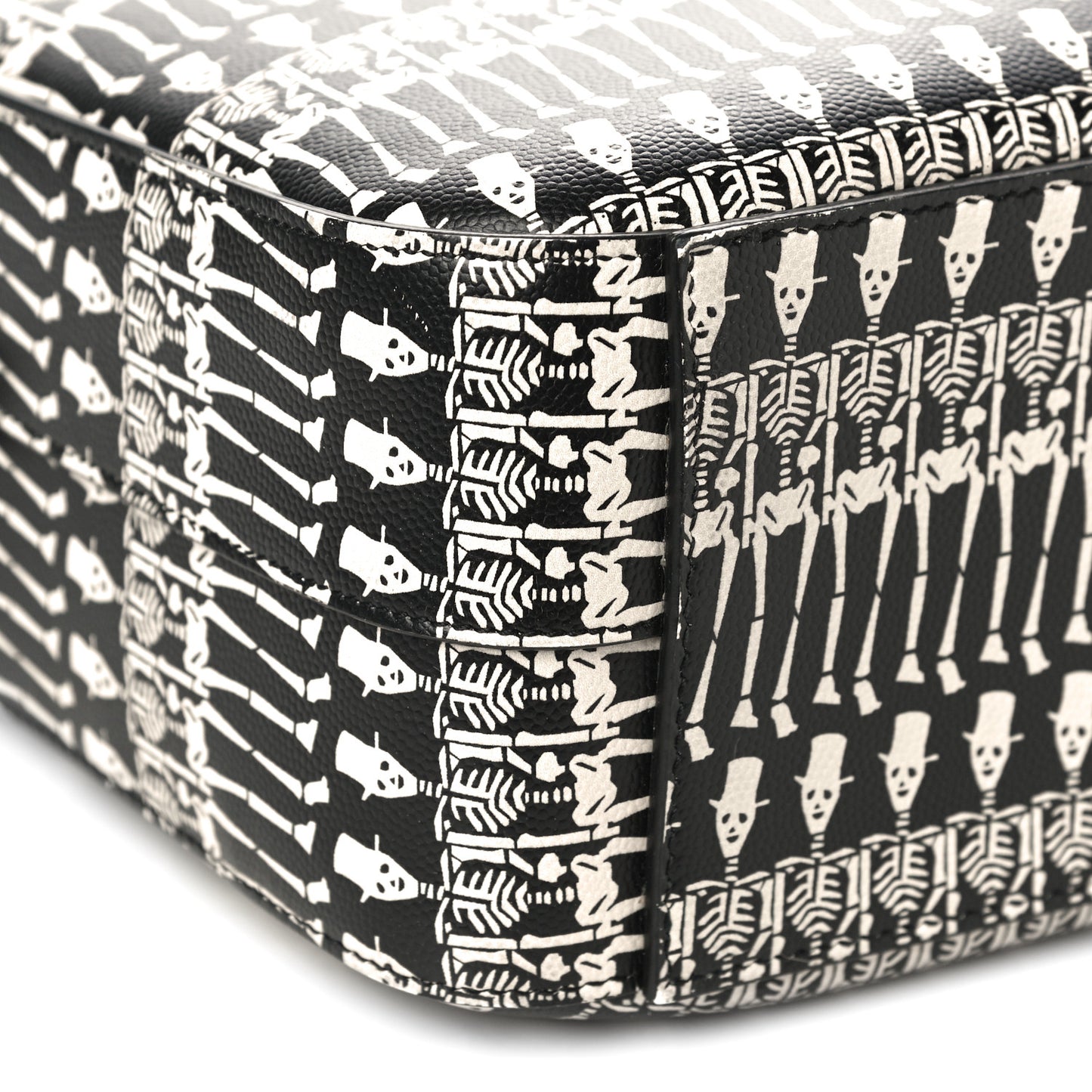 Grain de Poudre Skeleton Print Medium Museo Briefcase Black