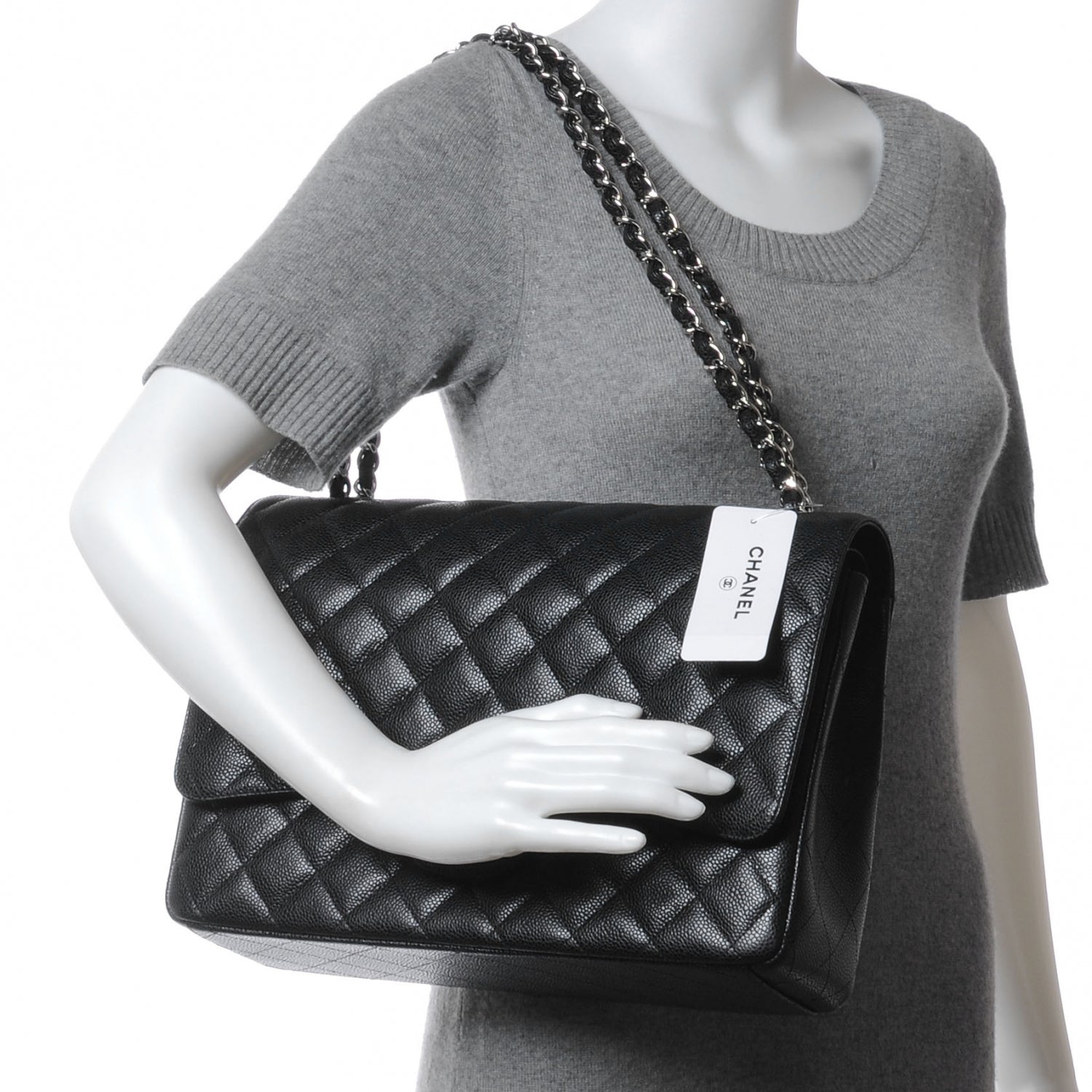 Chanel Caviar Quilted Maxi Double Flap Black 2 of 7