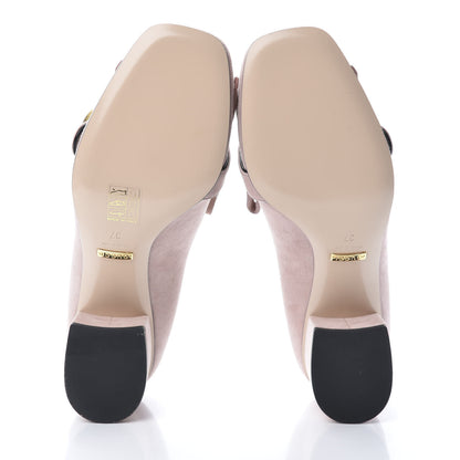 Gucci Kid Scamosciato GG Marmont Fringe 50mm Loafer Pumps 37 Crystal Pink 5 of 9