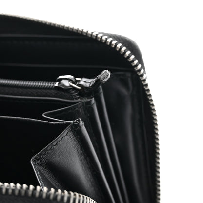 Gucci GG Calfskin Embossed Emblem Zip Around Wallet Black 8 of 9