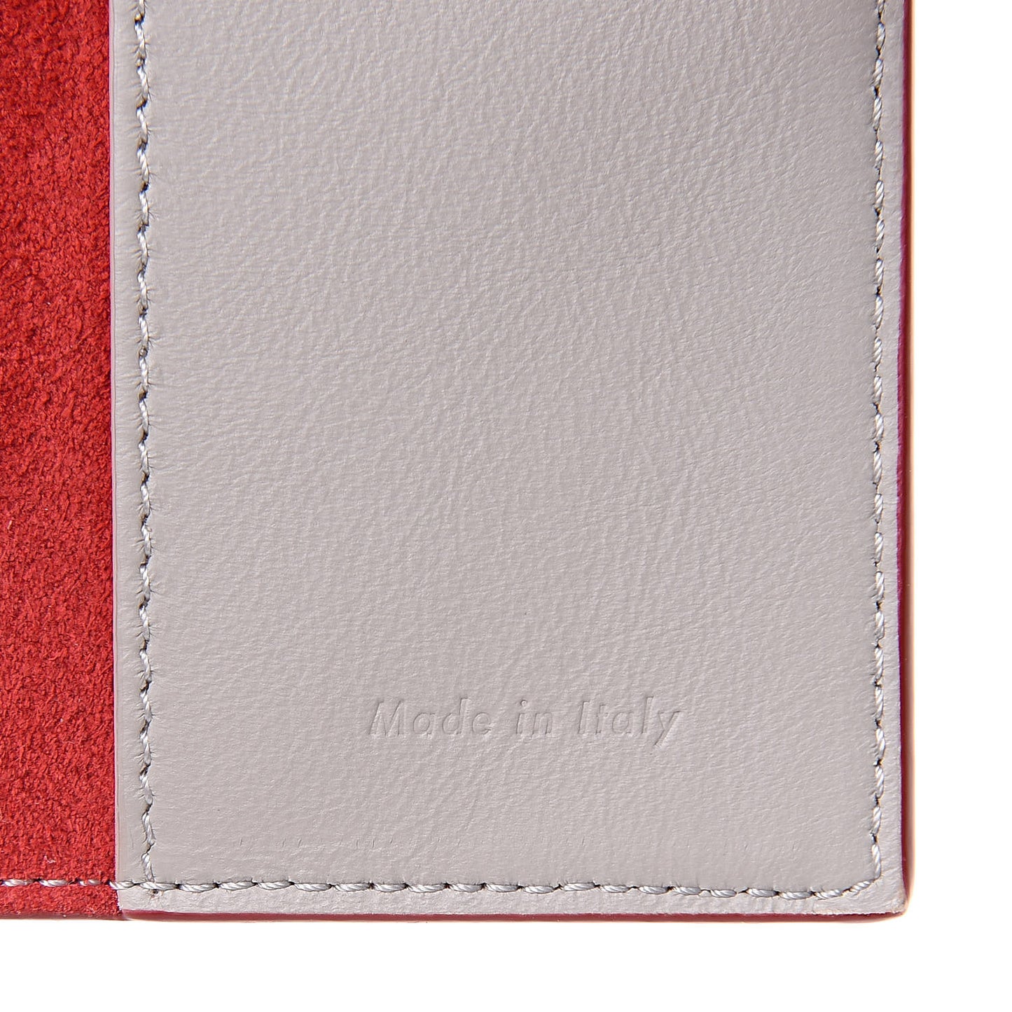 Grained Calfskin Strap Passport Cover Pop Red