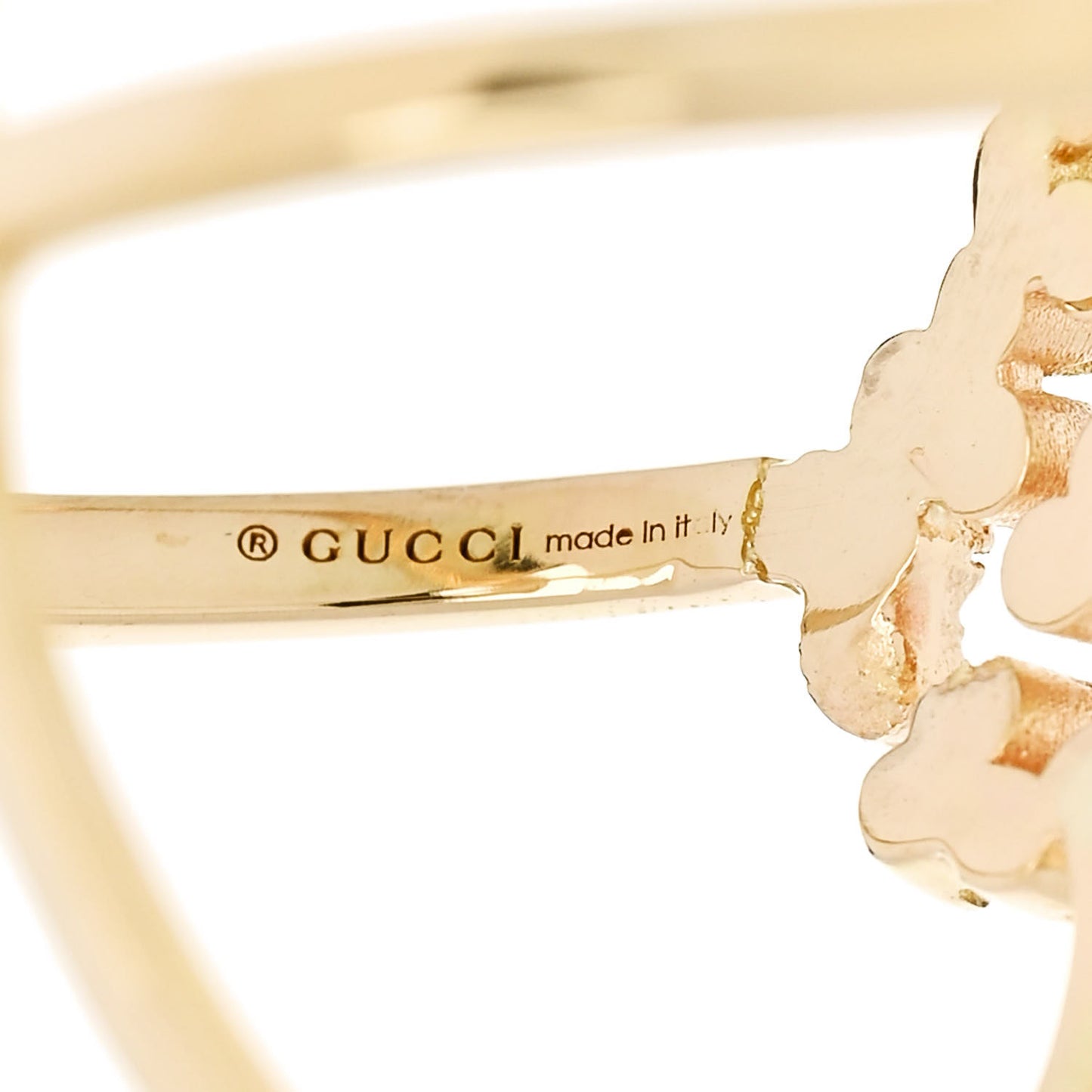 18K Yellow Gold Diamond Running G Cross Ring 50 5.5
