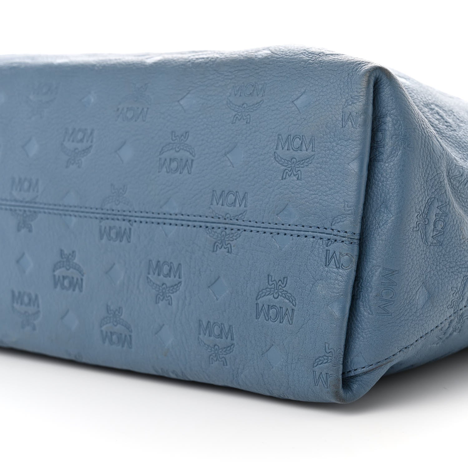 MCM Calfskin Ottomar Monogram Large Klara Hobo Luft Blue 9 of 16