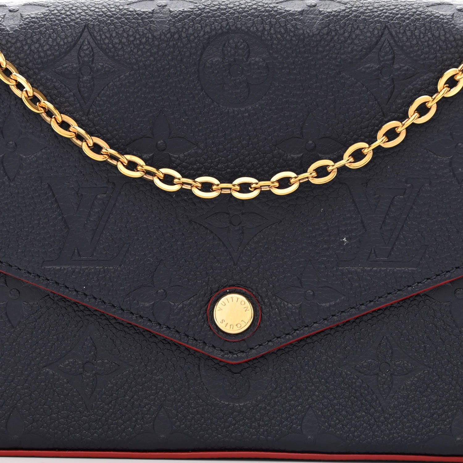 Louis Vuitton Empreinte Pochette Felicie Chain Wallet Marine Rouge 8 of 10