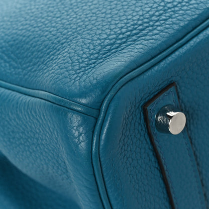 Hermes Taurillon Clemence Birkin 30 Bleu Izmir 11 of 12