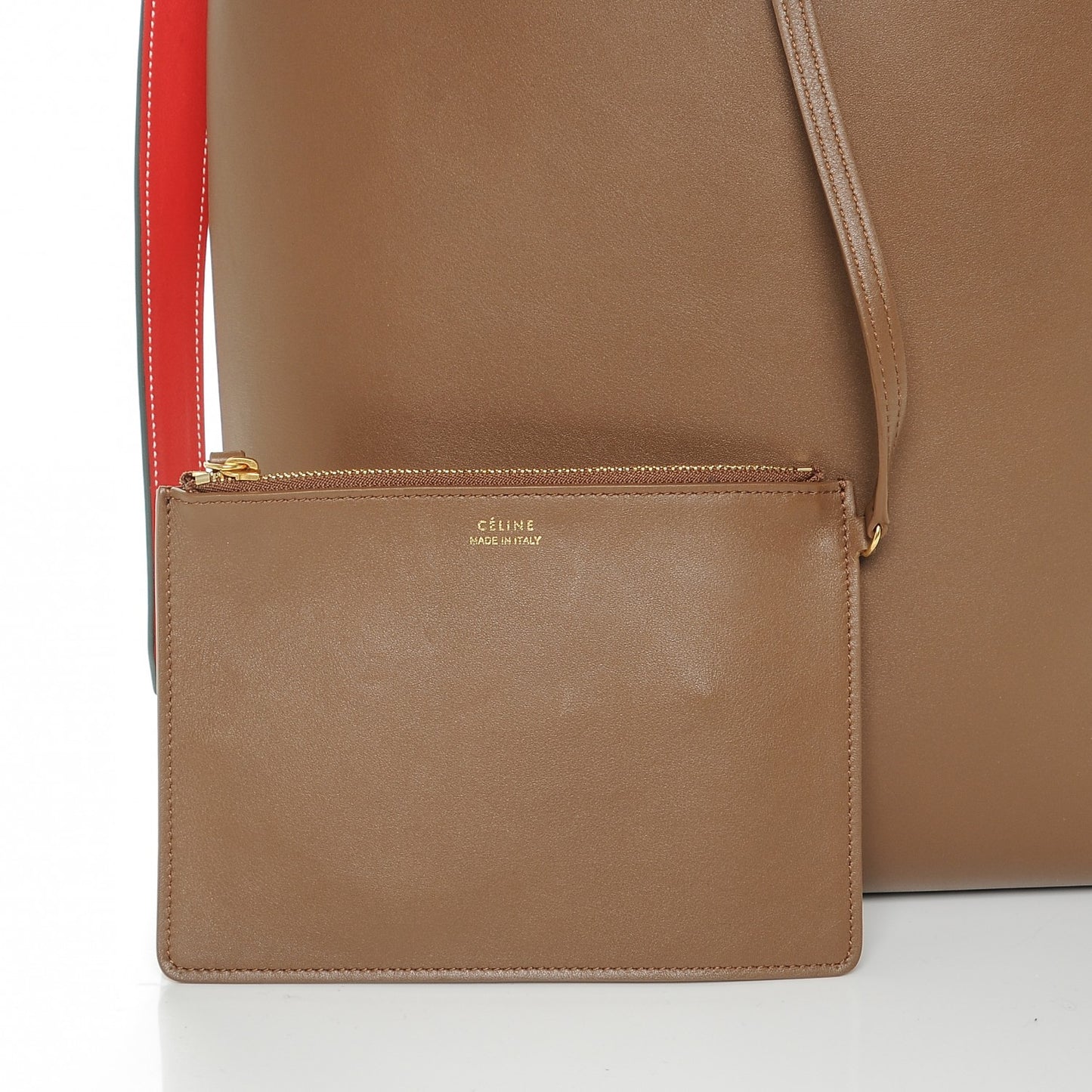 Shiny Smooth Calfskin Small Twisted Cabas Camel Brick