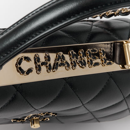 Chanel Lambskin Quilted Small Trendy CC Chain Dual Handle Flap Bag Black 9 of 11