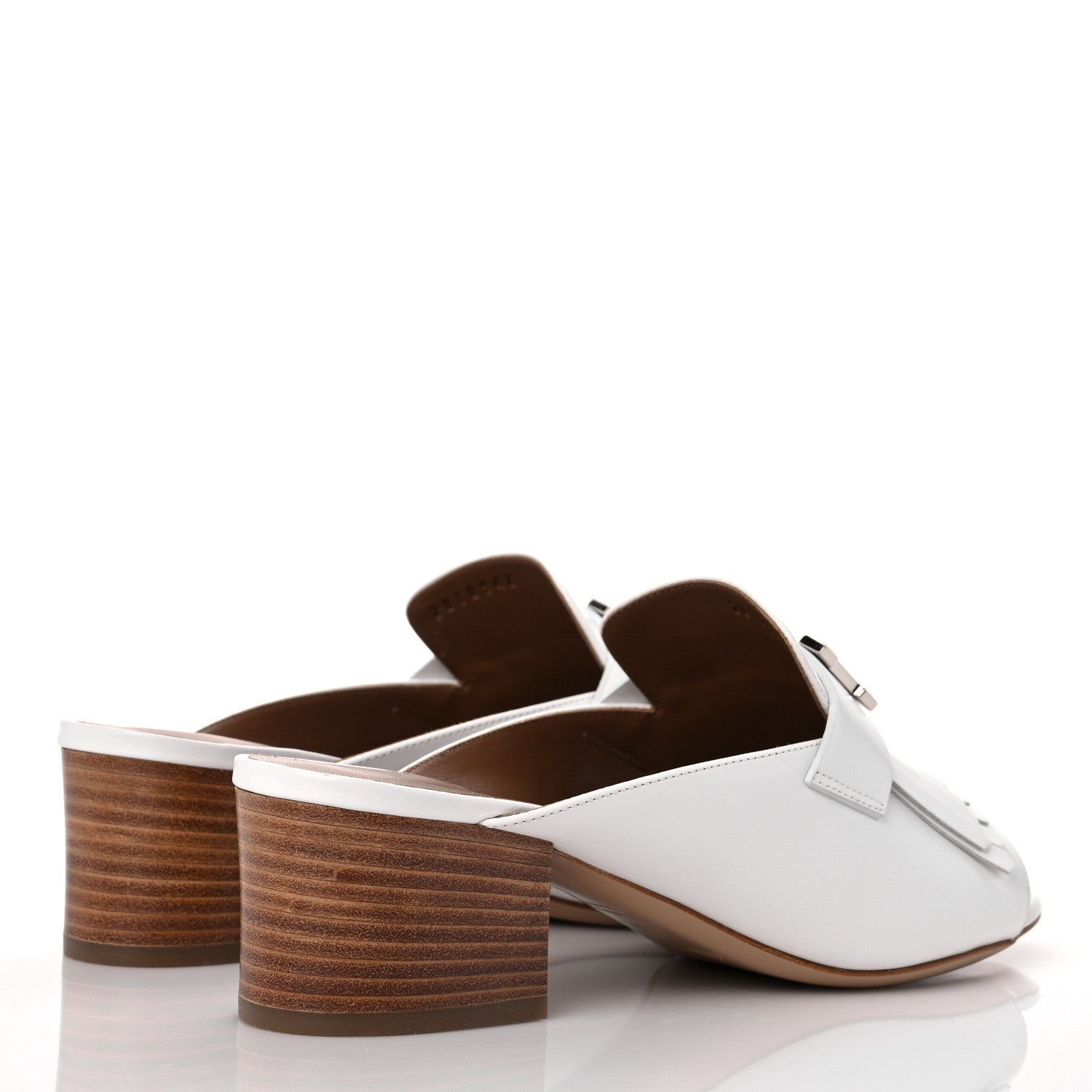Hermes Calfskin Alma Mules 37.5 White 4 of 9