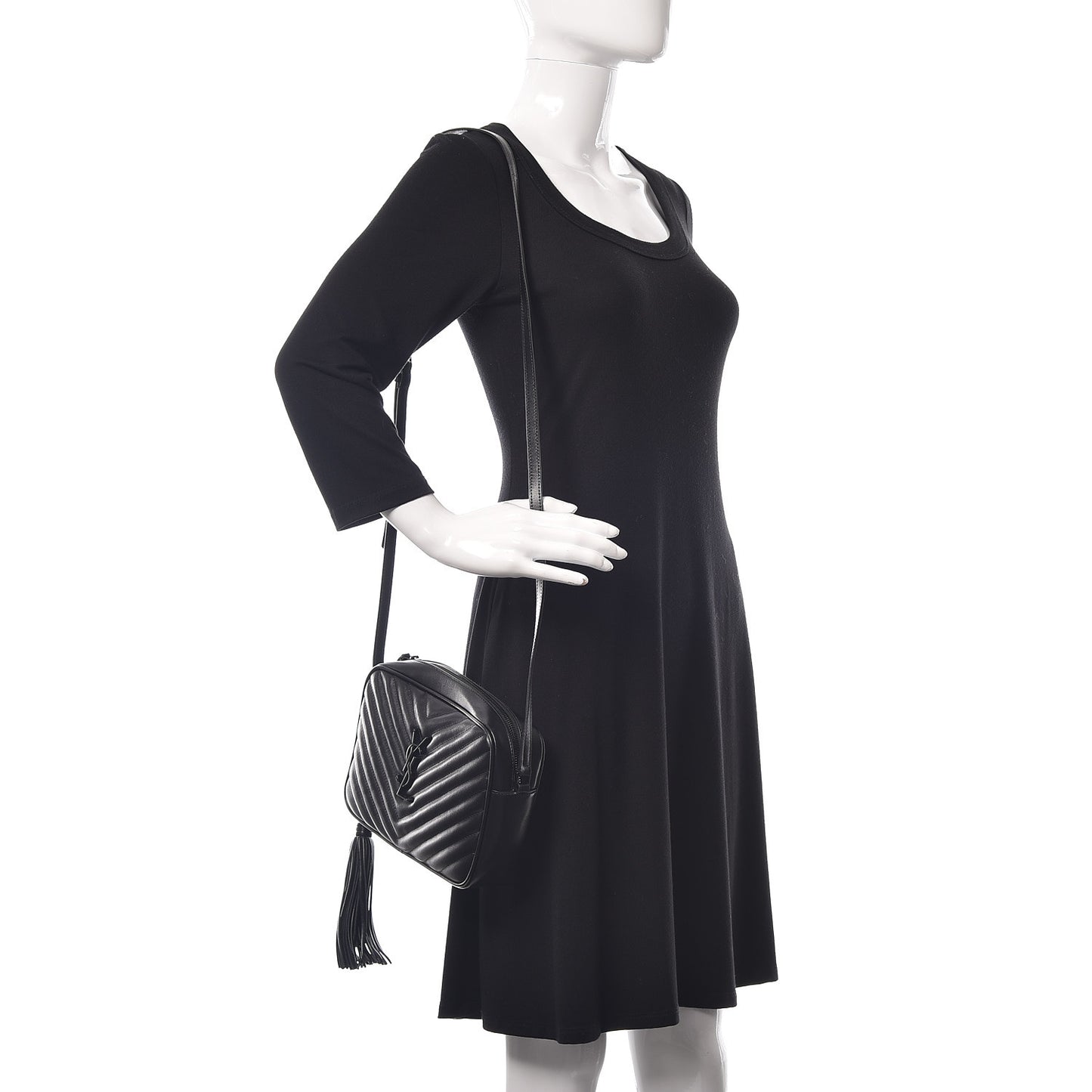 Calfskin Matelasse Monogram Lou Camera Bag Black