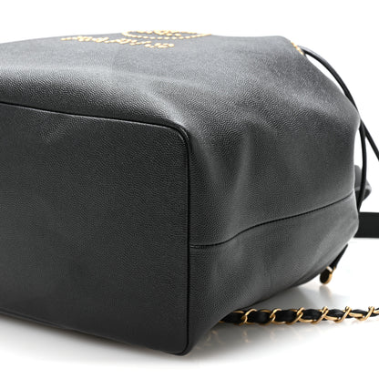 Chanel Caviar Deauville Drawstring Backpack Black 9 of 9