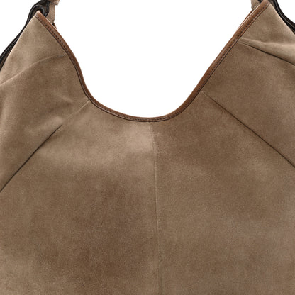 Saint Laurent Suede Buffalo Horn Mombasa Hobo Beige 8 of 11
