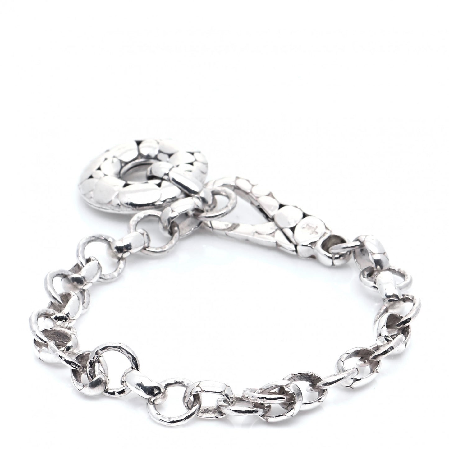 Sterling Silver Kali Pebbled Charm Bracelet