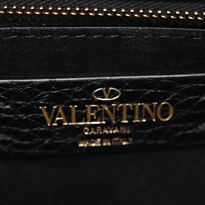 Valentino Garavani Grained Calfskin Large Roman Stud Shoulder Bag Black 6 of 9