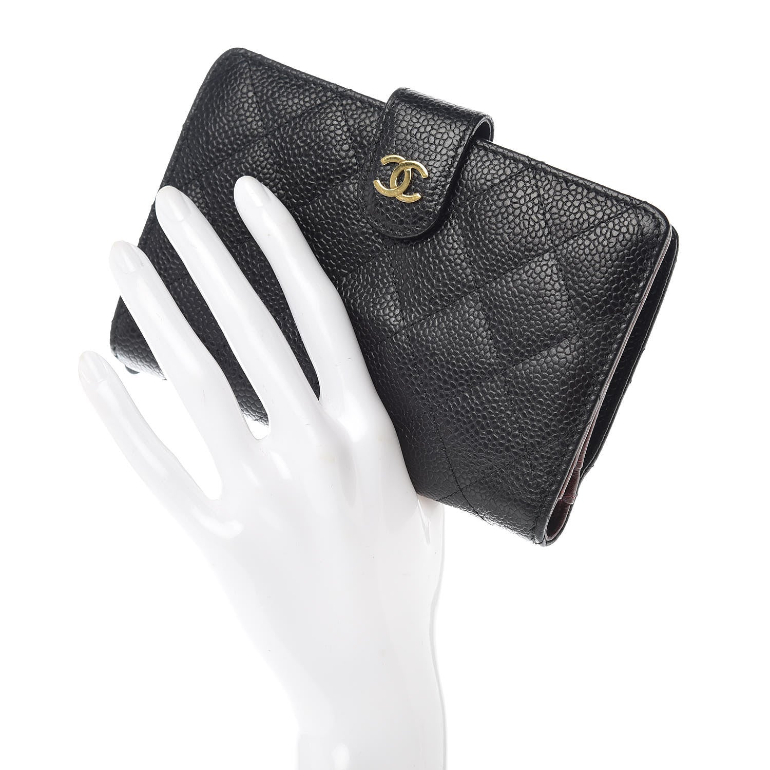 Chanel Caviar Quilted Zipped Pocket Wallet Black 2 of 10