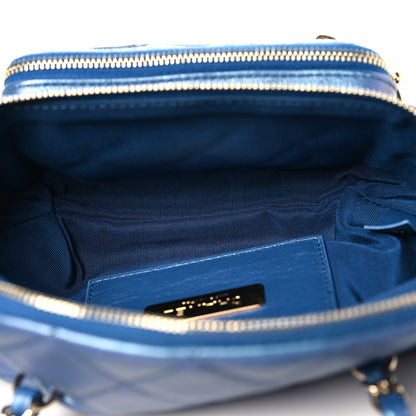 Chanel Iridescent Calfskin Quilted All About Waist Belt Bag Dark Blue 4 of 10