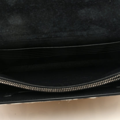 Saint Laurent Calf Hair Leopard Print Monogram Cassandra Chain Wallet White Multicolor 5 of 8