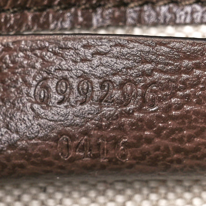 Gucci Monogram Jumbo GG Textured Dollar Calfskin Mini Horsebit 1955 Shoulder Bag Camel Ebony New Acero 7 of 11