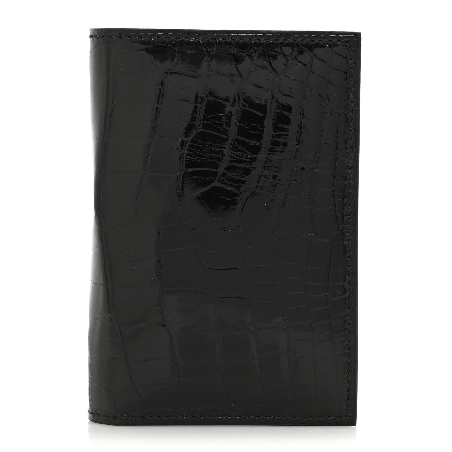 Shiny Alligator MC2 Euclide Card Holder Black