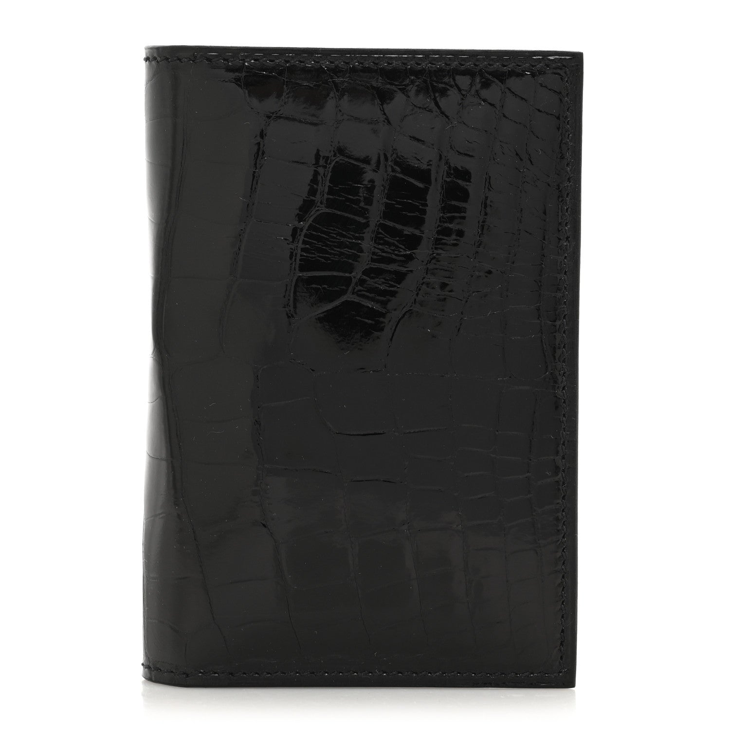 Hermes Shiny Alligator MC2 Euclide Card Holder Black 1 of 9