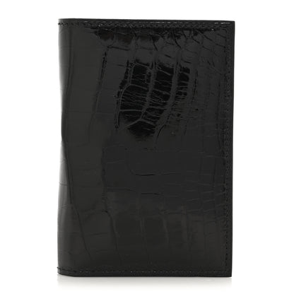 Hermes Shiny Alligator MC2 Euclide Card Holder Black 1 of 9