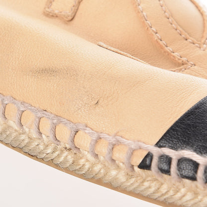 Chanel Lambskin CC Espadrilles 40 Beige Black 12 of 14