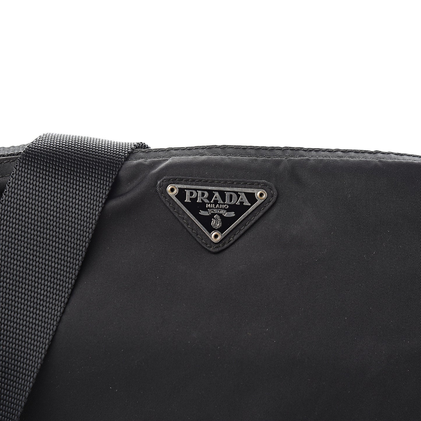 Nylon Flat Messenger Bag Black