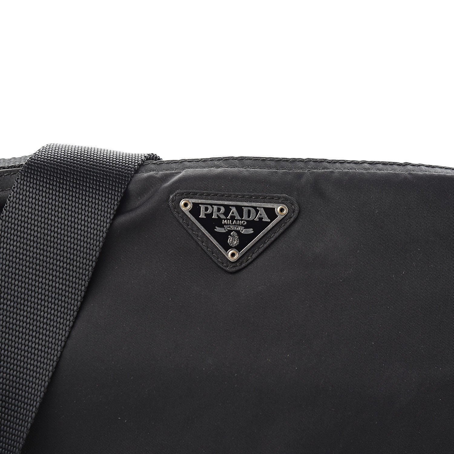 Prada Nylon Flat Messenger Bag Black 8 of 8