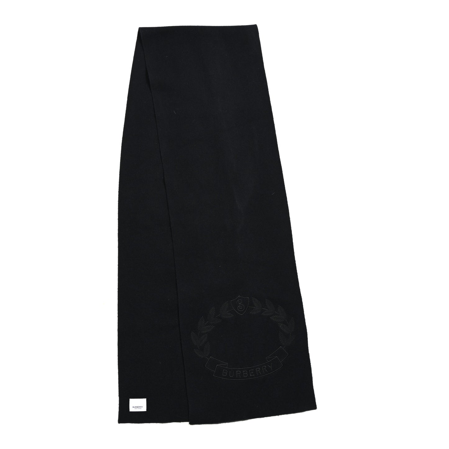 Cashmere Large Crest Embroidered Scarf Black