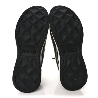 Chanel Fabric Suede Calfskin CC Sneakers 39.5 Gray 6 of 9