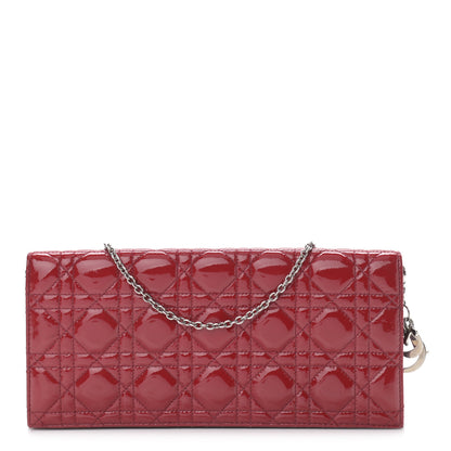 Christian Dior Patent Cannage Rendezvous Chain Wallet Red 1 of 11